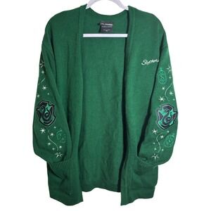 Wizarding World Harry Potter Slytherin Open Cardigan Sweater Green Size Medium